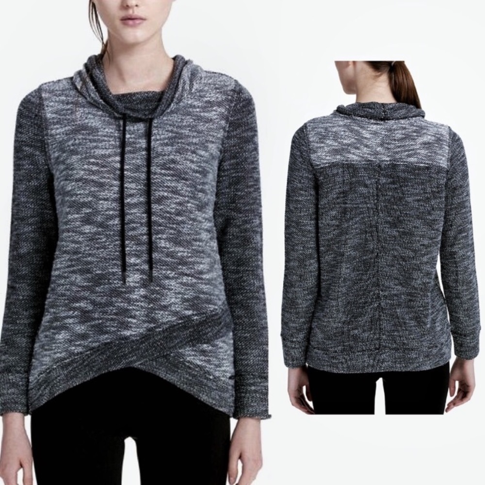 CALVIN KLEIN Cowl Neck Crossover-Hem Sweatshirt